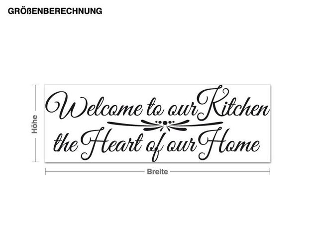 Wandtattoo Zitate Welcome to our Kitchen