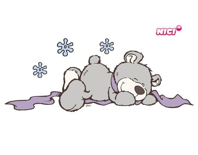 Wandsticker Bär NICI - Winter Bears - schlafendes Bärchen