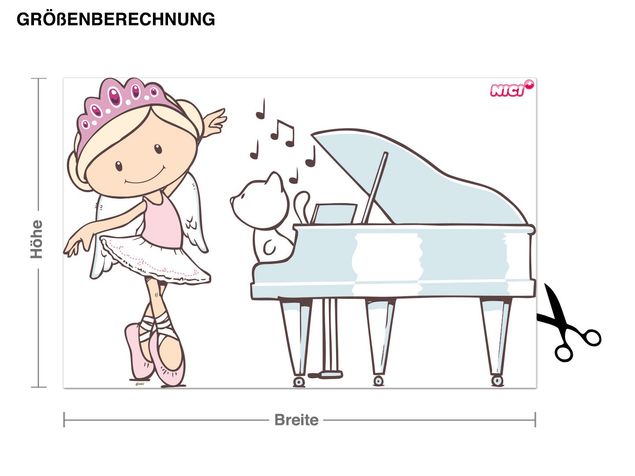Wandtattoo Katze NICI - Wonderland-Miniclara - am Klavier