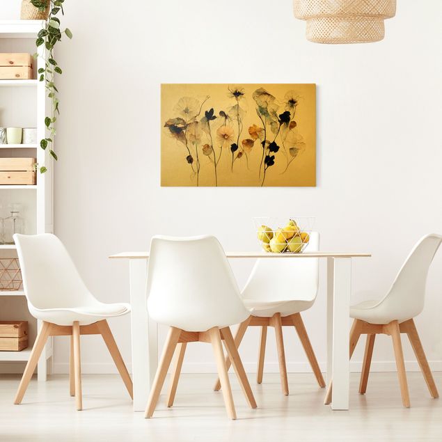 Moderne Leinwandbilder Wohnzimmer Warme Blüten