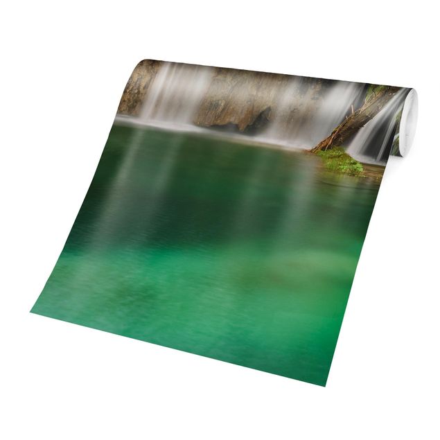 Grüne Tapete Wasserfall Plitvicer Seen