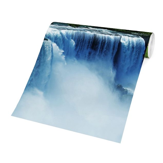 Blaue Tapeten Wasserfalllandschaft
