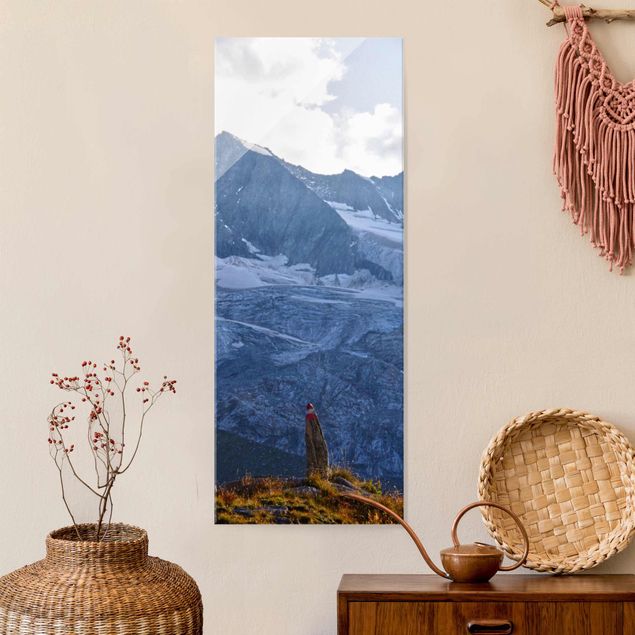 XXL Glasbilder Wegmarkierung in den Alpen