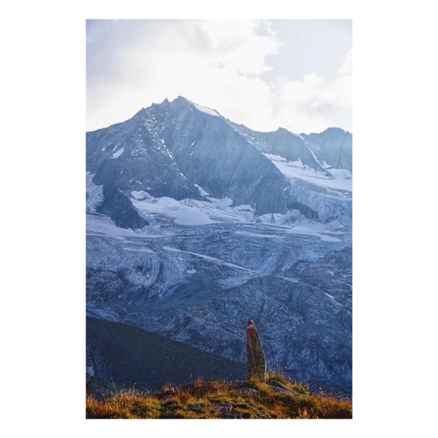 Bilder auf Glas Wegmarkierung in den Alpen