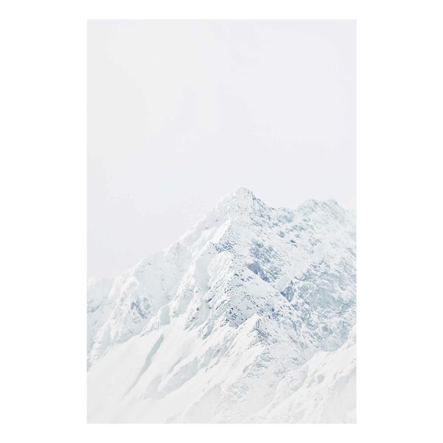 Glasbilder Weiße Berge