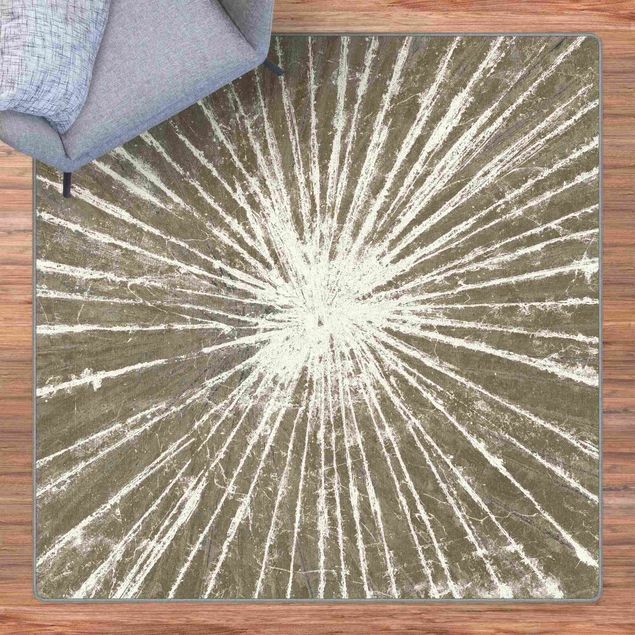 Teppich abstrakt Weiße Strahlen I