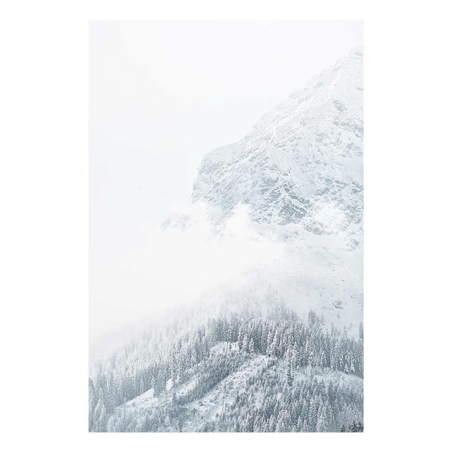 Bilder auf Glas Weißer Nebel in den Bergen
