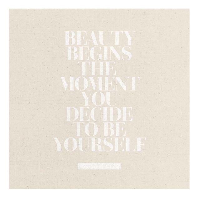 Leinwandbilder Weißes Zitat - Be yourself Coco Chanel