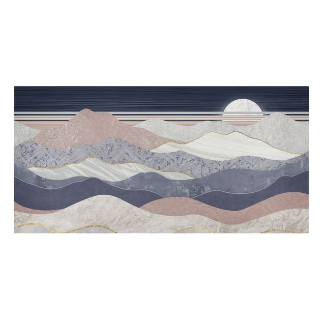 Moderne Leinwandbilder Wohnzimmer Wellenförmige Berglandschaft