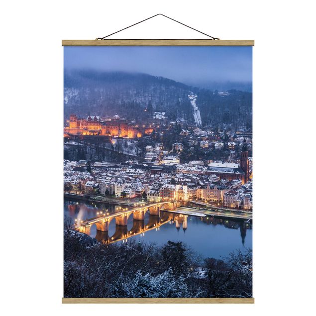 Stoffbild mit Posterleisten - Winterliches Heidelberg - Hochformat 3:4