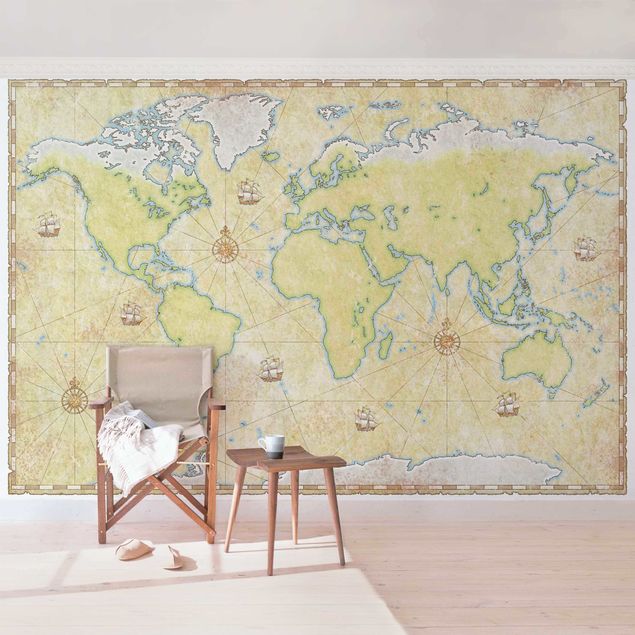Fototapete gelb World Map