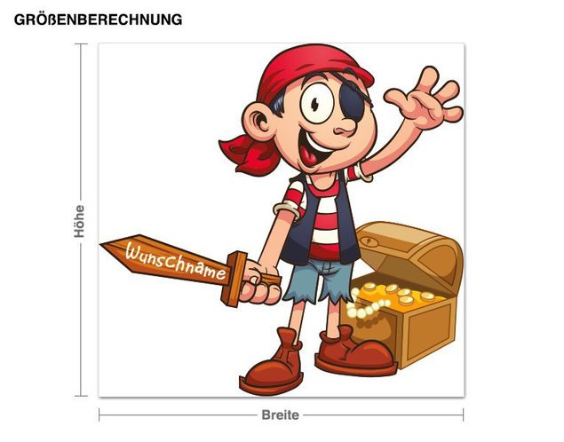Sprüche Wandtattoo Kleiner Pirat illustriert
