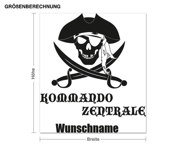 Piraten Wandtattoo Wunschtext-Kommandozentrale