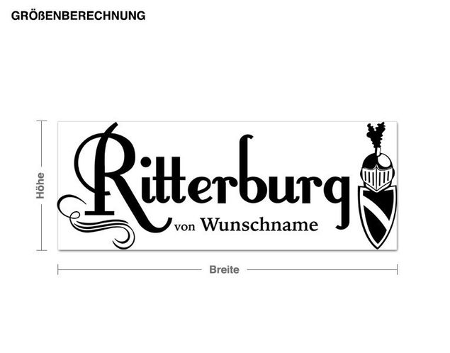 Wandsticker Ritter Wunschtext-Wunschname Ritterburg