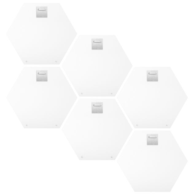 6-teiliges Hexagon Bild Alu-Dibond gebürstet Kupfer selbst gestalten