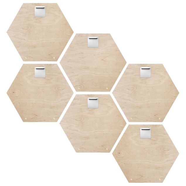 6-teiliges Hexagon Bild Holz selbst gestalten