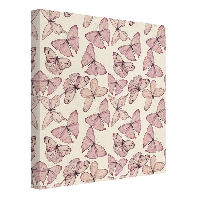 Leinwandbilder Muster Zarte Rosa Schmetterlinge