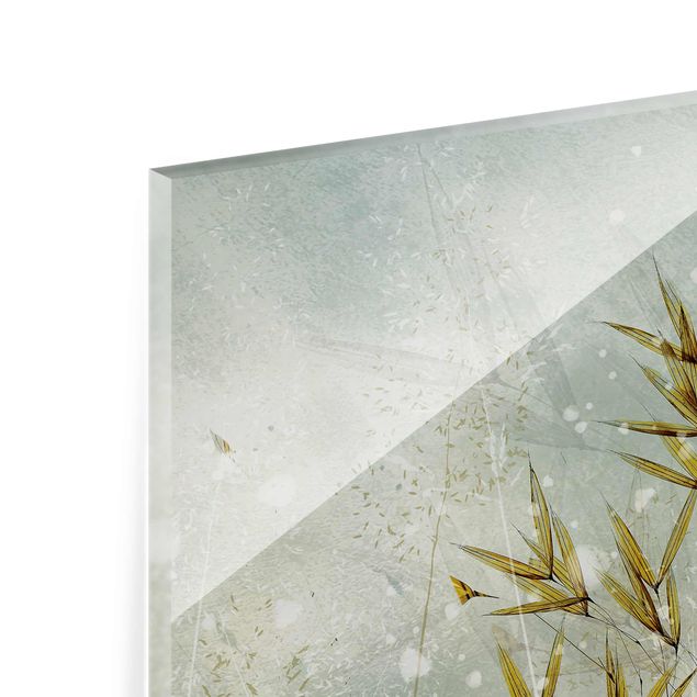 Glasbild - Zarte Zweige im Winternebel - Quadrat