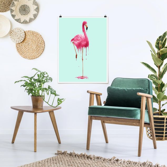Kunstdrucke Poster Schmelzender Flamingo
