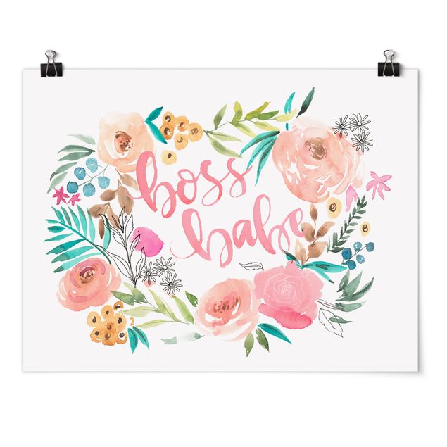 Wandbilder Rosa Blüten - Boss Babe