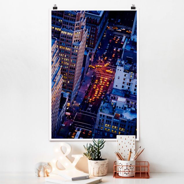 Poster Städte Manhattans Taxilichter