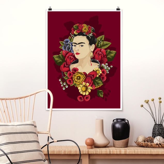 Wandbilder Tiere Frida Kahlo - Rosen