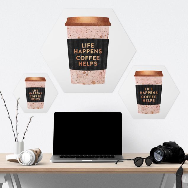 Hexagon Bild Forex - Life Happens Coffee Helps Gold