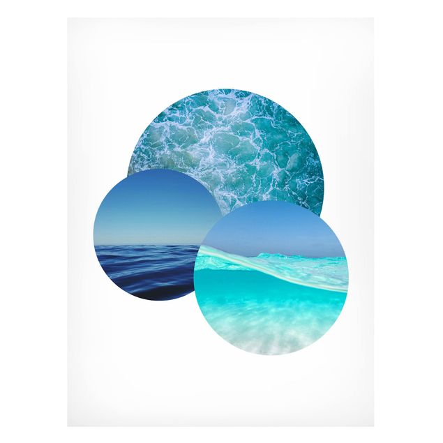 Magnettafel Strand Ozeane im Kreis