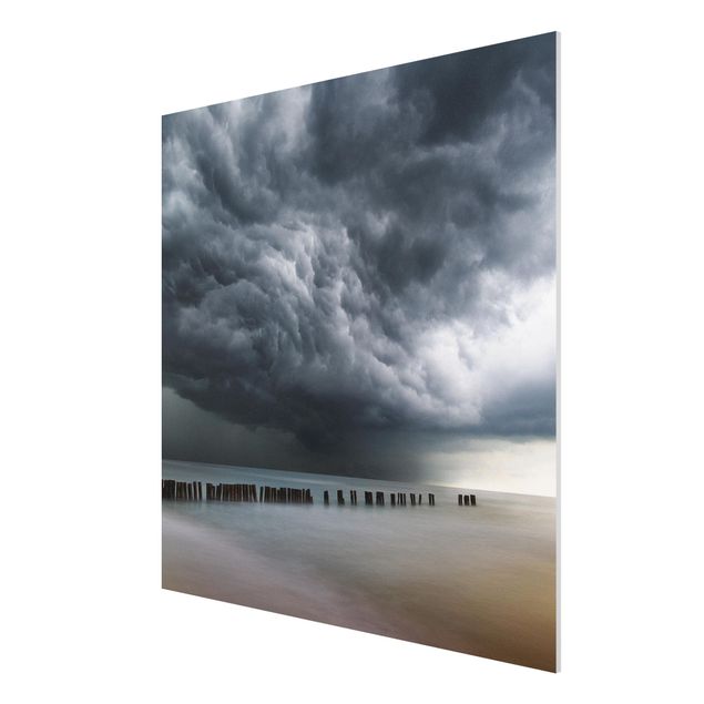 Forex Fine Art Print - Sturmwolken über der Ostsee - Quadrat 1:1