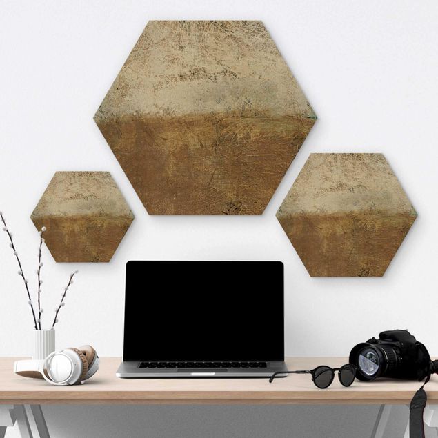 Hexagon Bild Holz - Elements of Life