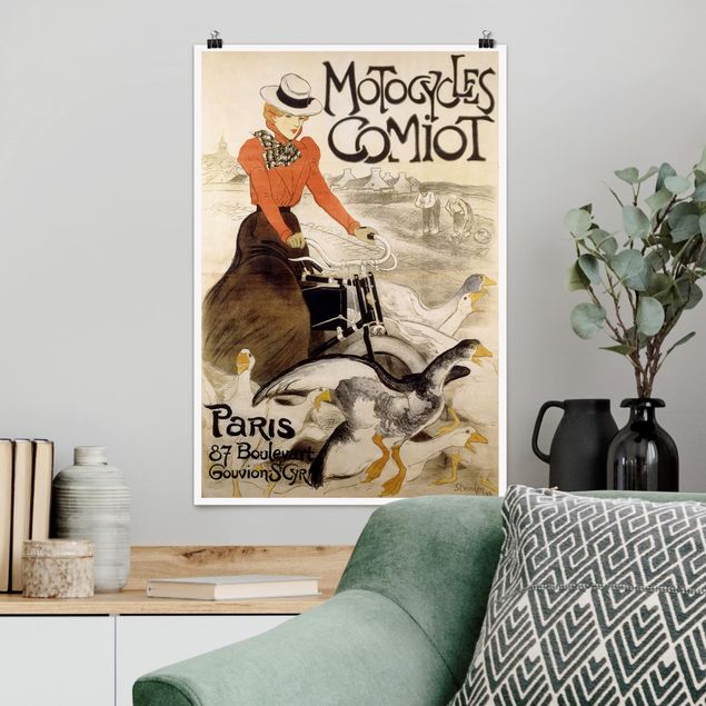 Bilder Jugendstil Théophile-Alexandre Steinlen - Werbeplakat für Motorcycles Comiot