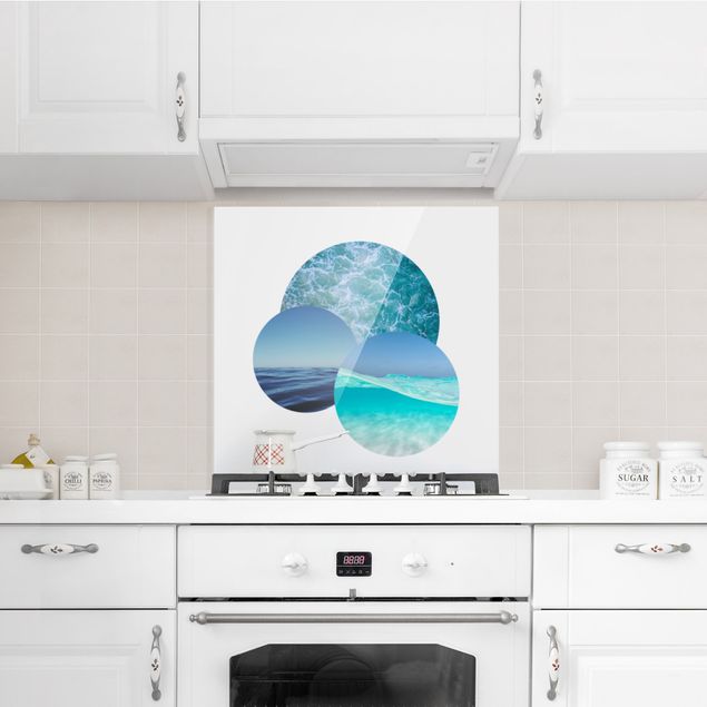 Küchenrückwand Glas Landschaft Ozeane im Kreis