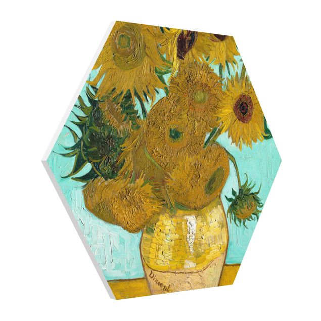 Forex Bilder Vincent van Gogh - Vase mit Sonnenblumen
