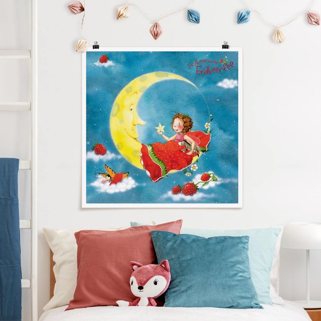 Poster Kinderzimmer Tiere Erdbeerinchen Erdbeerfee - Träum schön