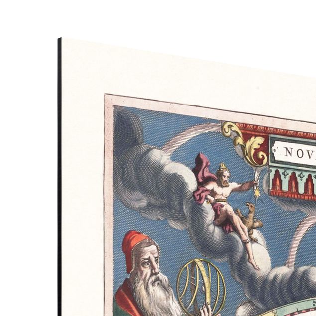 Aluminium Print gebürstet - Historische Weltkarte Nova et Accuratissima von 1664 - Querformat 3:4