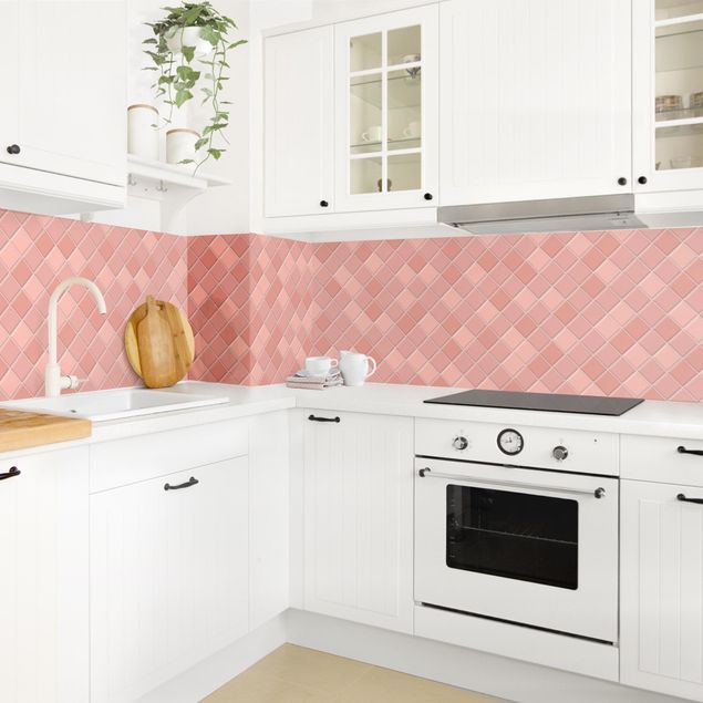 Küchenrückwand einfarbig Mosaik Fliesen - Altrosa