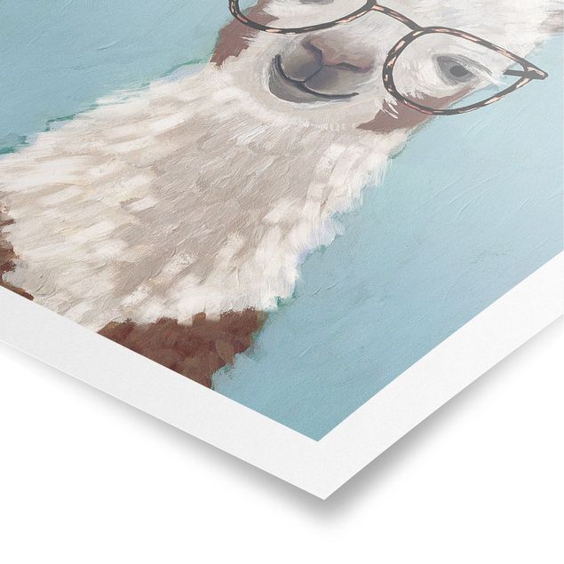 Schöne Wandbilder Lama mit Brille II
