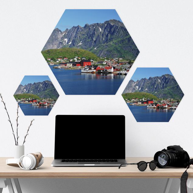Hexagon Bild Alu-Dibond - Finnmark