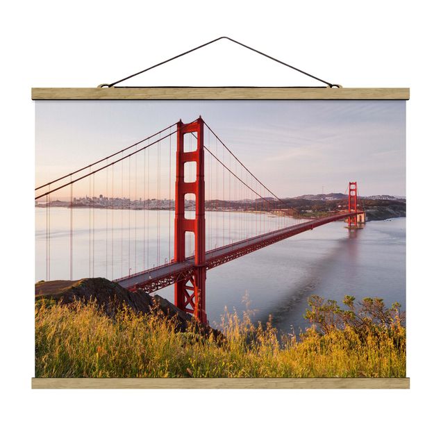 Stoffbild mit Posterleisten - Golden Gate Bridge in San Francisco - Querformat 4:3