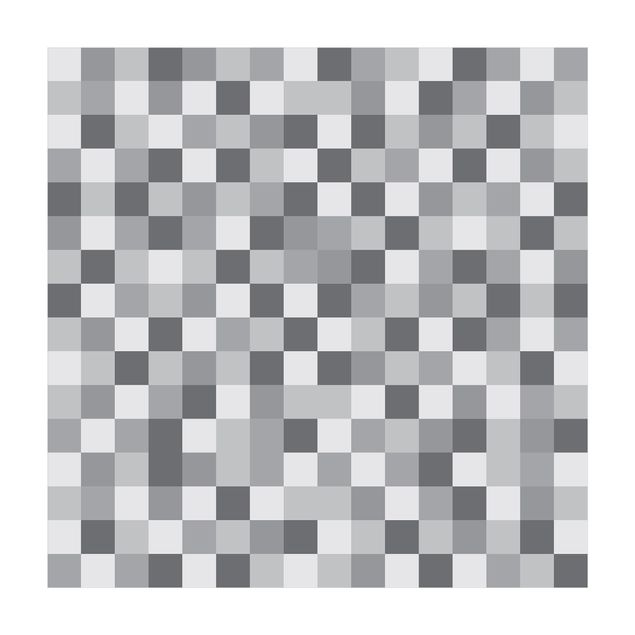 Teppich Schachbrettmuster Geometrisches Muster Mosaik Grau