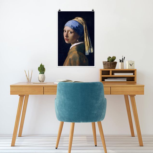 Poster Kunstdruck Jan Vermeer van Delft - Das Mädchen mit dem Perlenohrgehänge