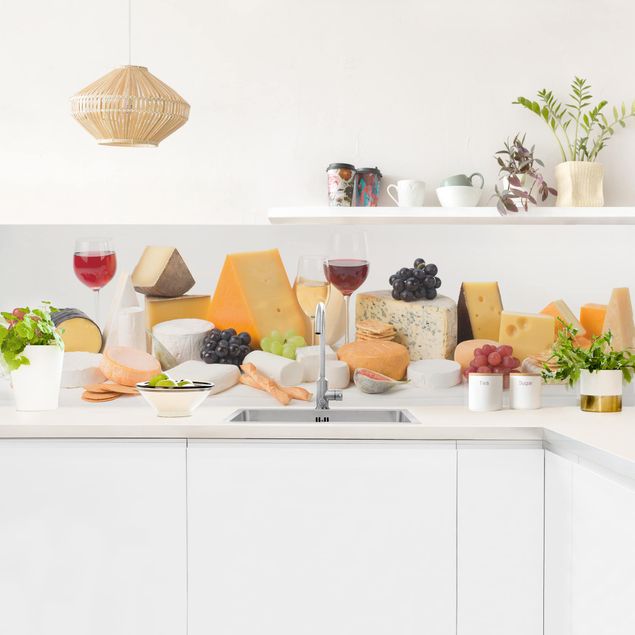 Küchenrückwand Obst Käse-Variationen
