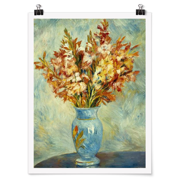 Blumen Poster Auguste Renoir - Gladiolen in Vase