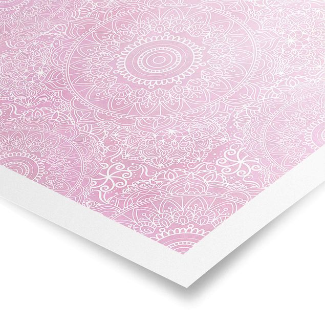 Poster - Muster Mandala Rosa - Quadrat 1:1