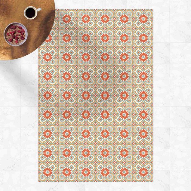 Aussen Teppich Orientalisches Muster mit bunten Kacheln