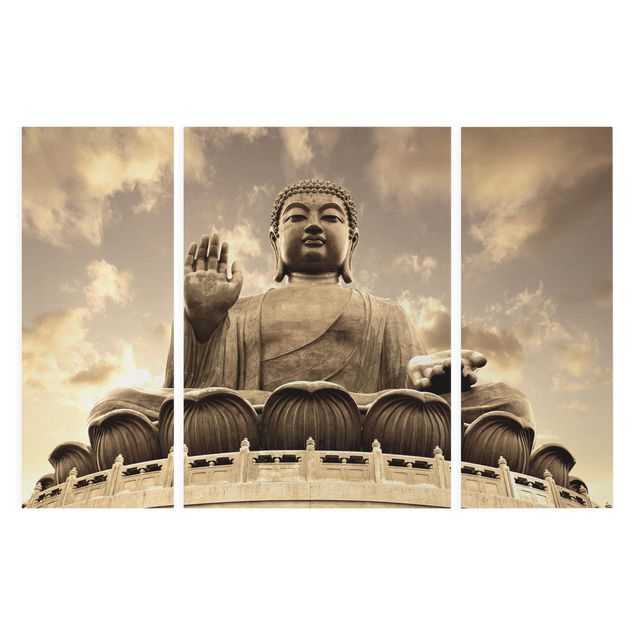 Schöne Leinwandbilder Großer Buddha sepia