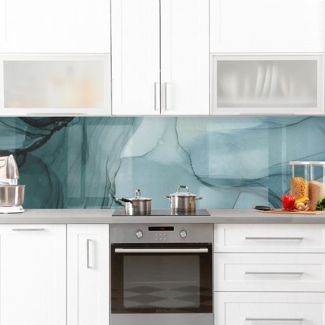 Küchenrückwand abstrakt Melierte Blautanne