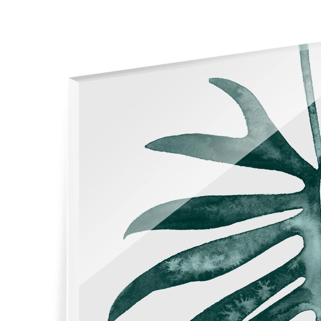 Glas Spritzschutz - Smaragdgrüner Philodendron Angustisectum - Quadrat - 1:1