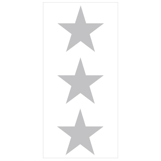 Raumteiler - Große graue Sterne auf Weiß 250x120cm