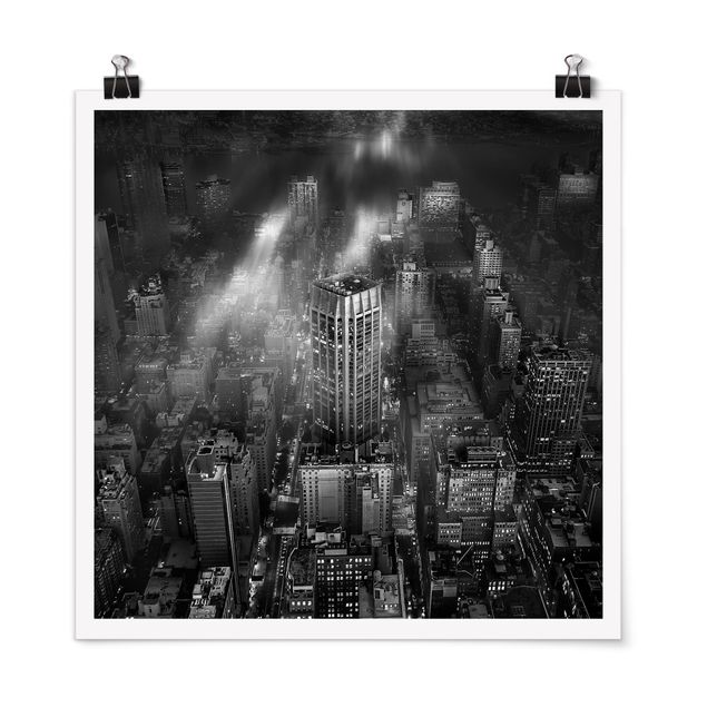 Poster - Sonnenlicht über New York City - Quadrat 1:1
